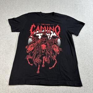The Band Camino Shirt Mens Medium Black Skeleton Concert Graphic Tee Rock Music